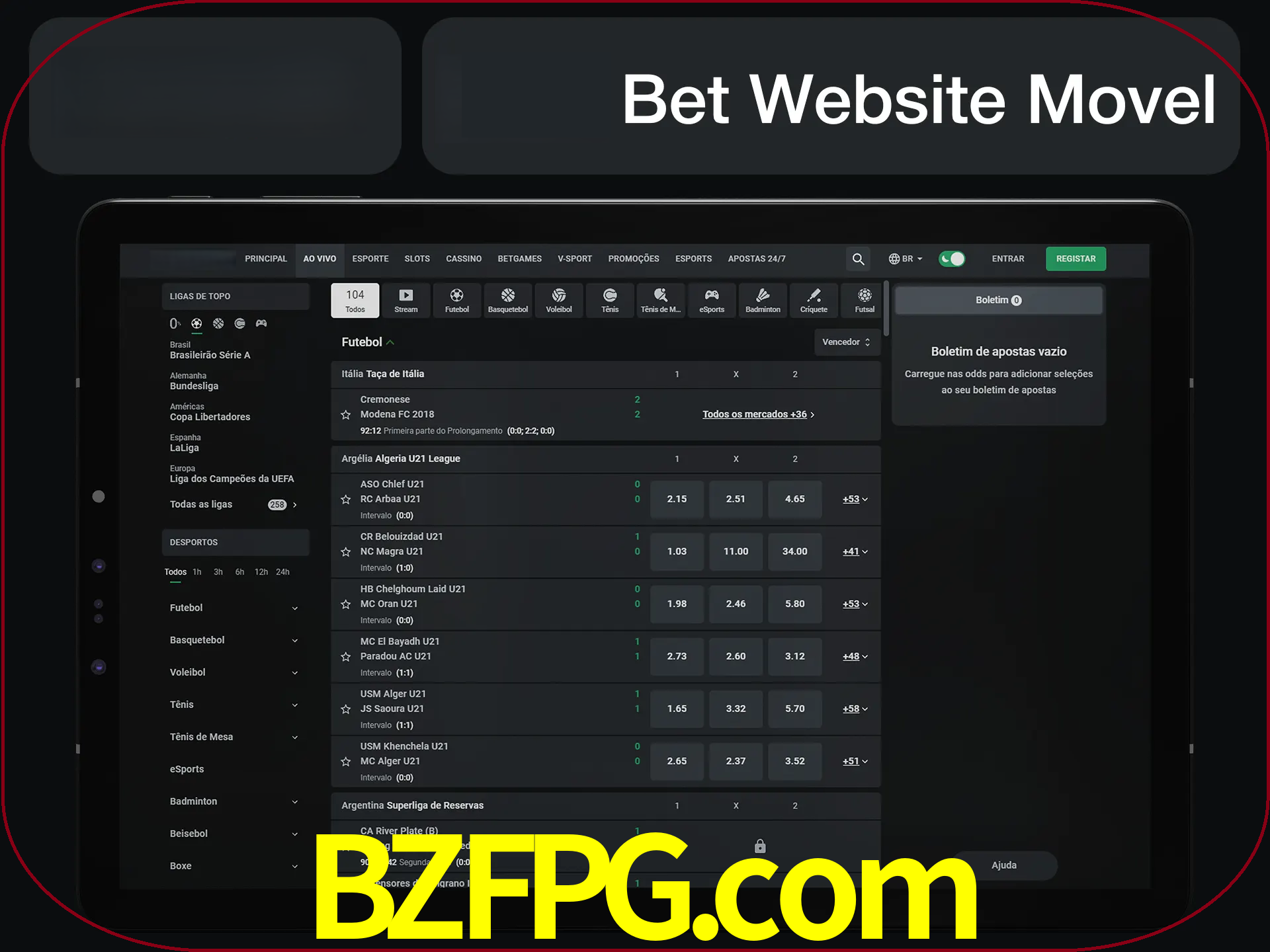 Use nosso website em qualquer dispositivo.