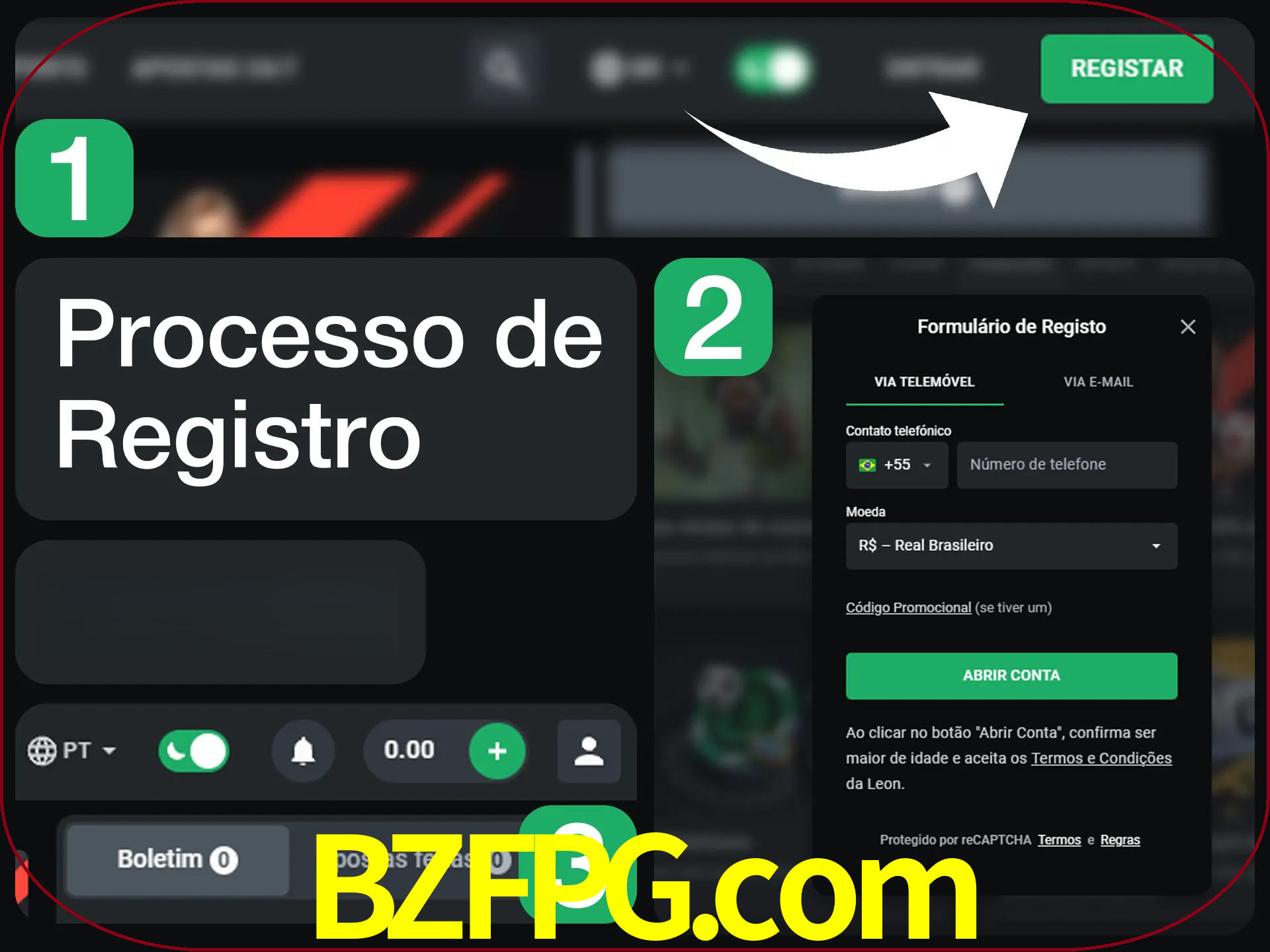 O processo de registro na LeonBet é simples.
